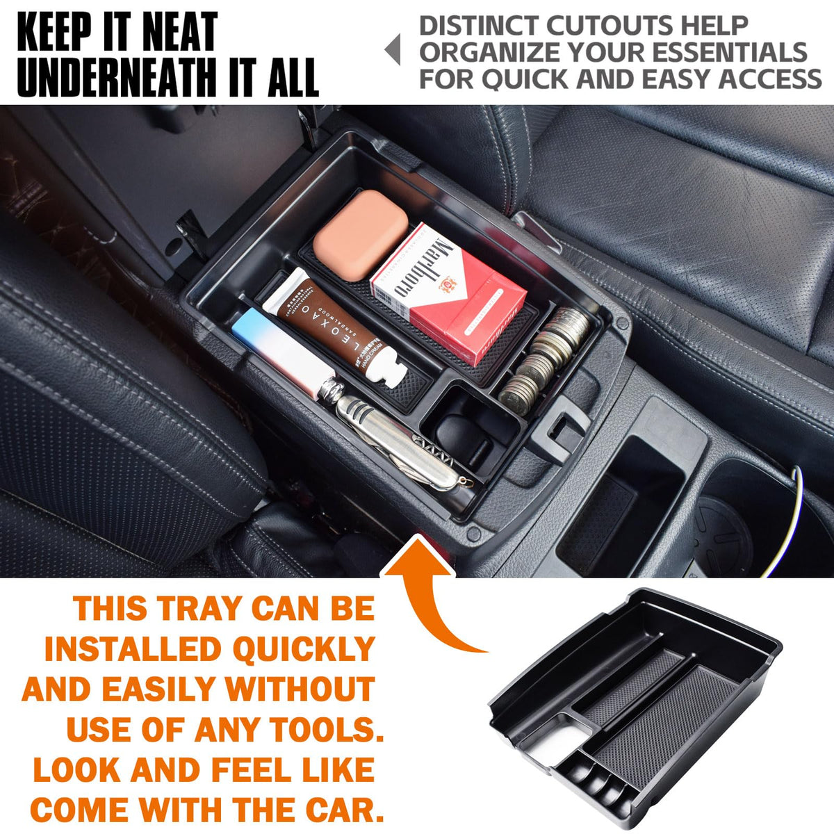 TACOBRO matte finish surface detail matching vehicle interior and resisting scratches