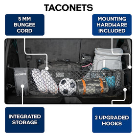 TacoNets close-up of 5mm bungee and weave showing durability benefit