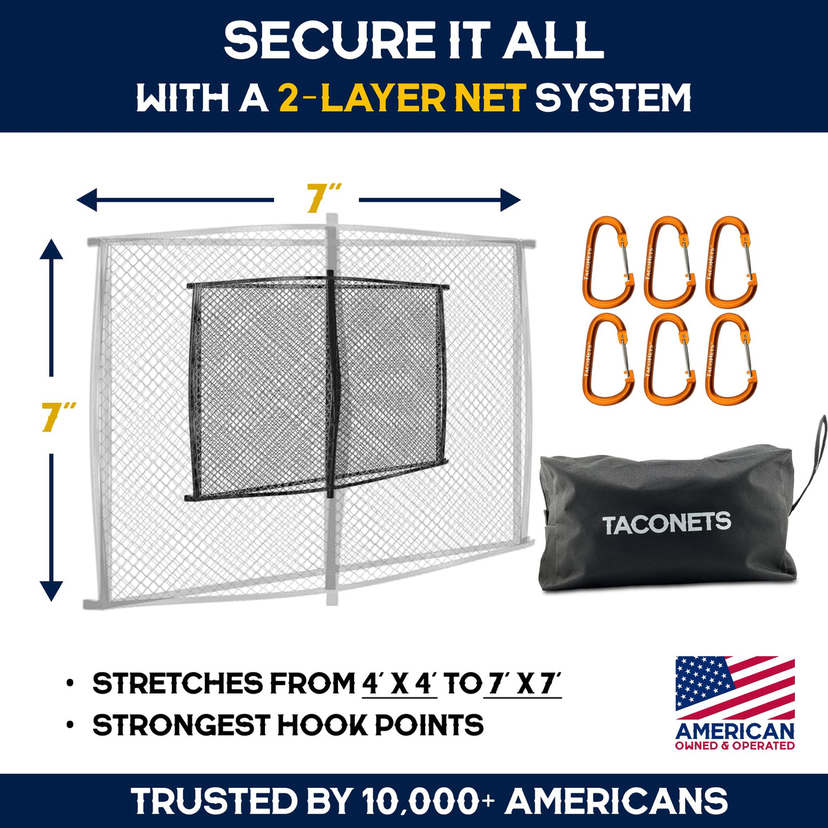 TacoNets double-layer mesh texture detail showing strong grip and elasticity