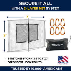 TacoNets double-layer mesh texture detail showing strong grip and elasticity