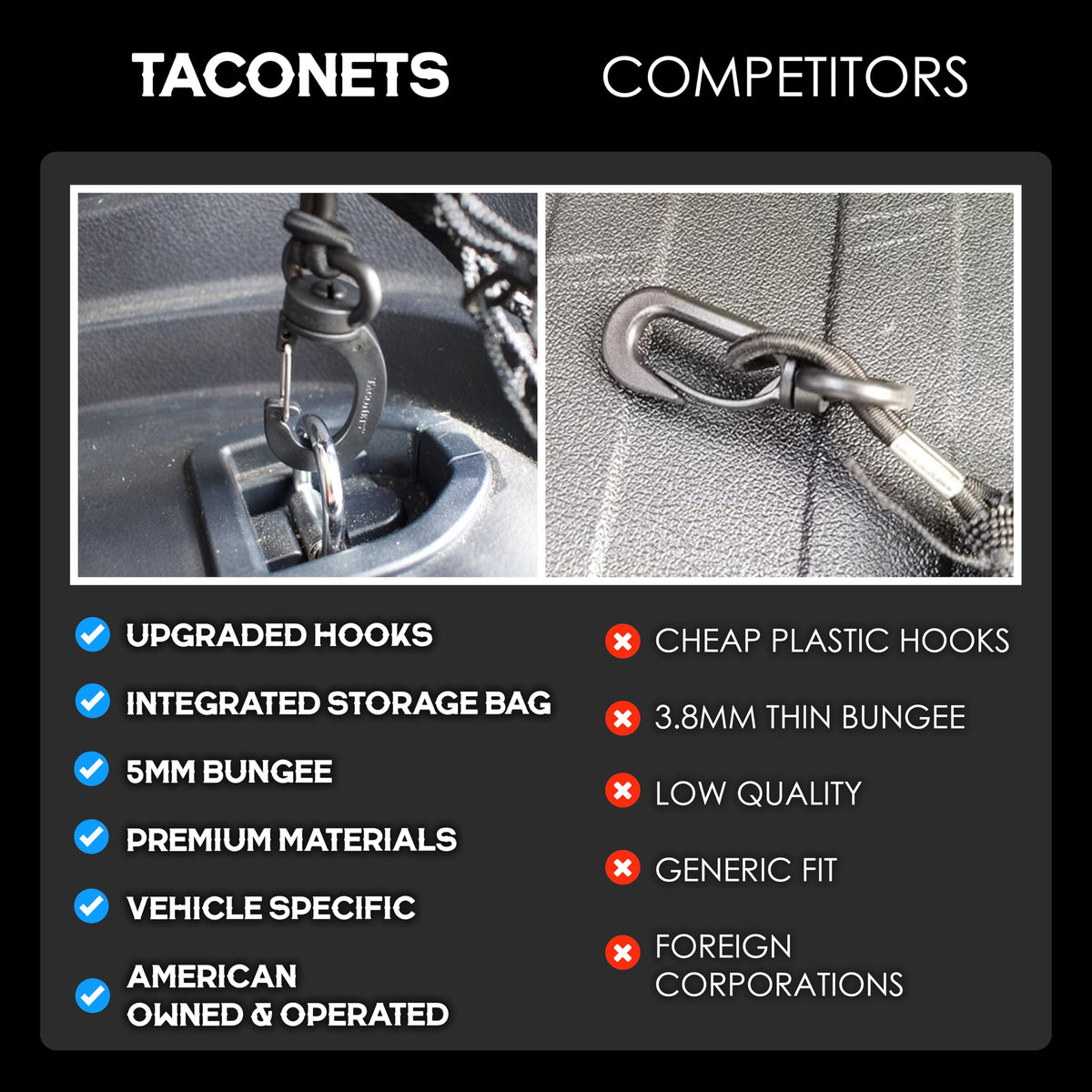 TacoNets folded in integrated pouch for compact storage and easy carry