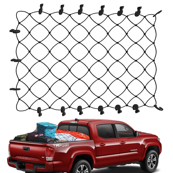 TacoNets front packaging showing model and fit for Tacoma long bed, clear identification benefit