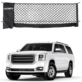 TacoNets front view installed in cargo area showing tidy secured items benefit