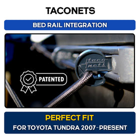 TacoNets patented rail attachment engaging factory deck rail securely