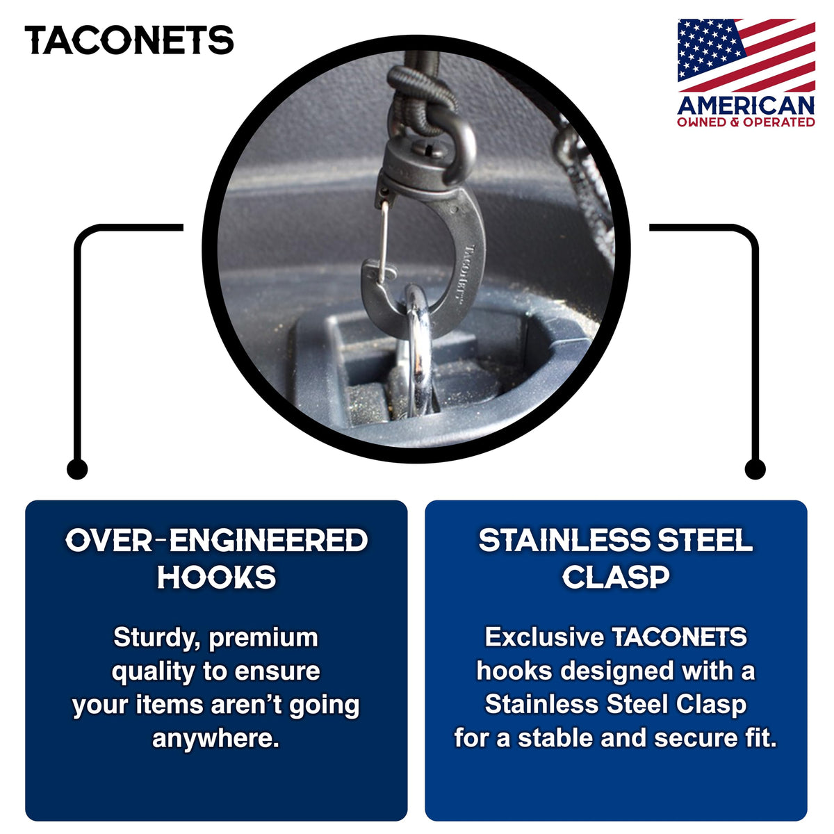 TacoNets next to tool bag showing scale and organized storage benefit