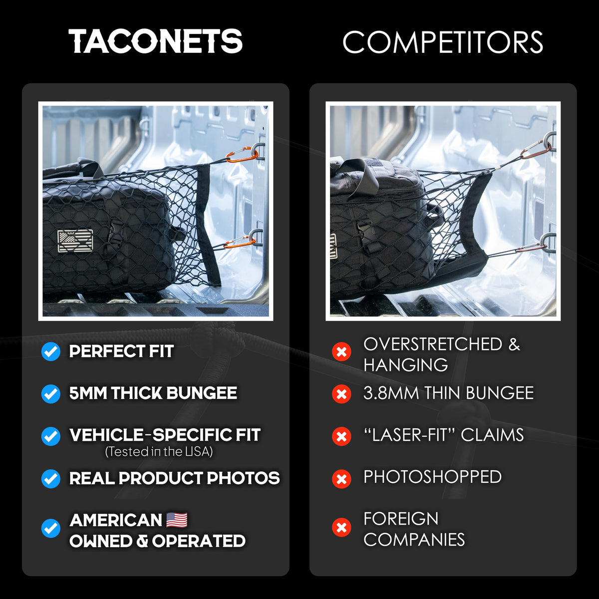 TacoNets folded in included storage bag for compact transport