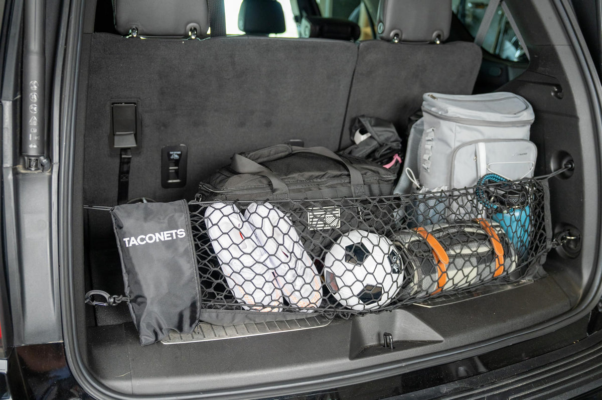 TacoNets folded in integrated storage pouch for compact transport and convenience benefit