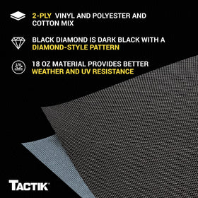 TACTIK detailed shot of tinted 20 mil side window showing clarity and sun reduction
