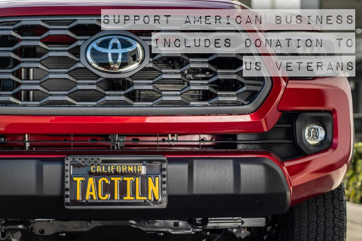 TACTILIAN mounted on car rear for polished, understated patriotism