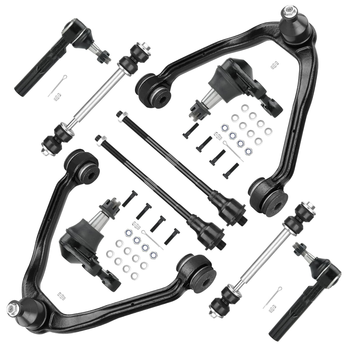 TadaMark front upper control arms packaging showing complete kit and clarity