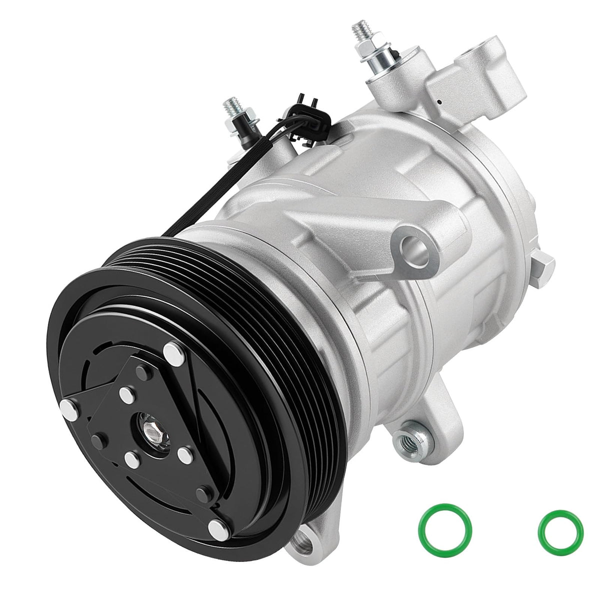 TadaMark compressor front view showing mounting points and clutch for easy fitment