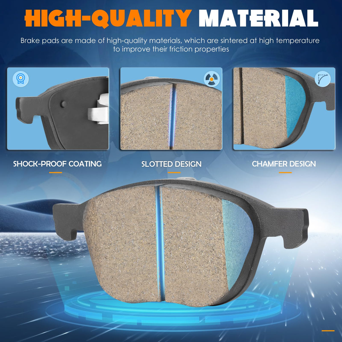 TadaMark pad backing plate detail showing durable construction benefit
