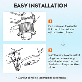 TadaMark blower installed in vehicle HVAC housing restoring airflow
