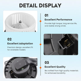 TadaMark blower motor fan wheel close-up highlighting balanced blades and quiet performance