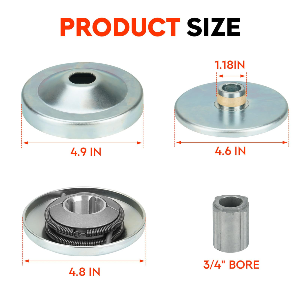 TadaMark close-up of 3/4 inch bore and 3/16 inch keyway for accurate installation