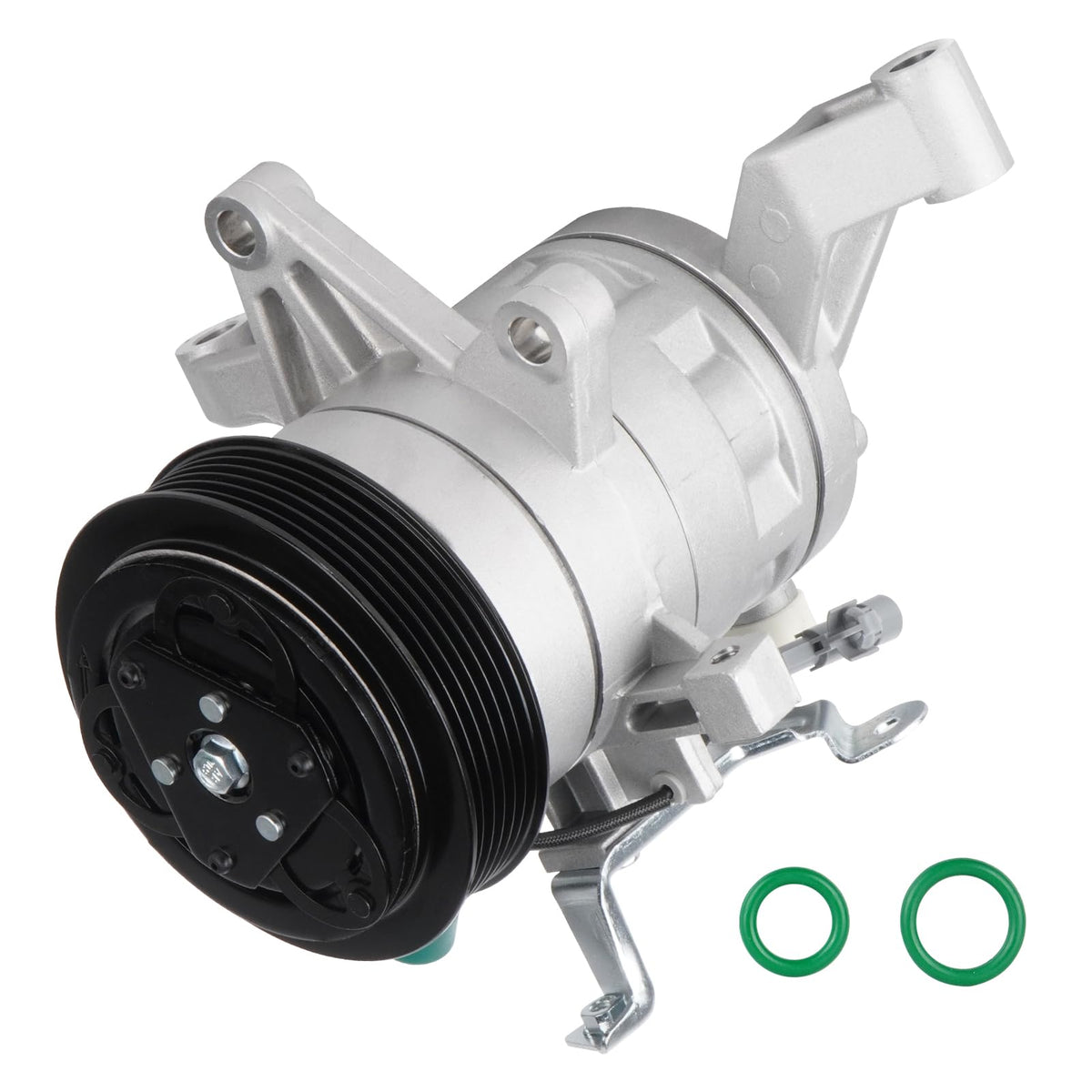 TadaMark compressor front view showing mounting points and clutch for easy replacement