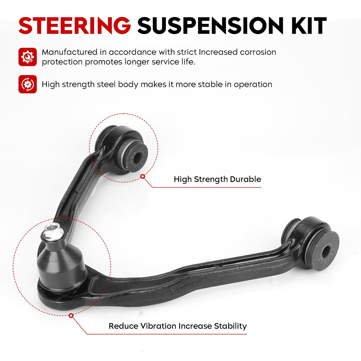 TadaMark control arm close-up welds highlighting reinforced steel durability