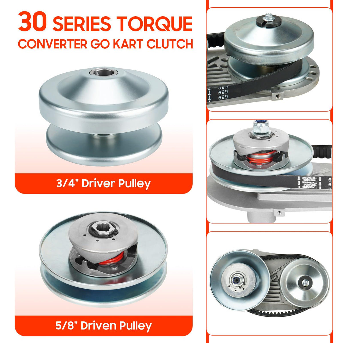 TadaMark driven pulley detail showing robust iron construction and smooth engagement