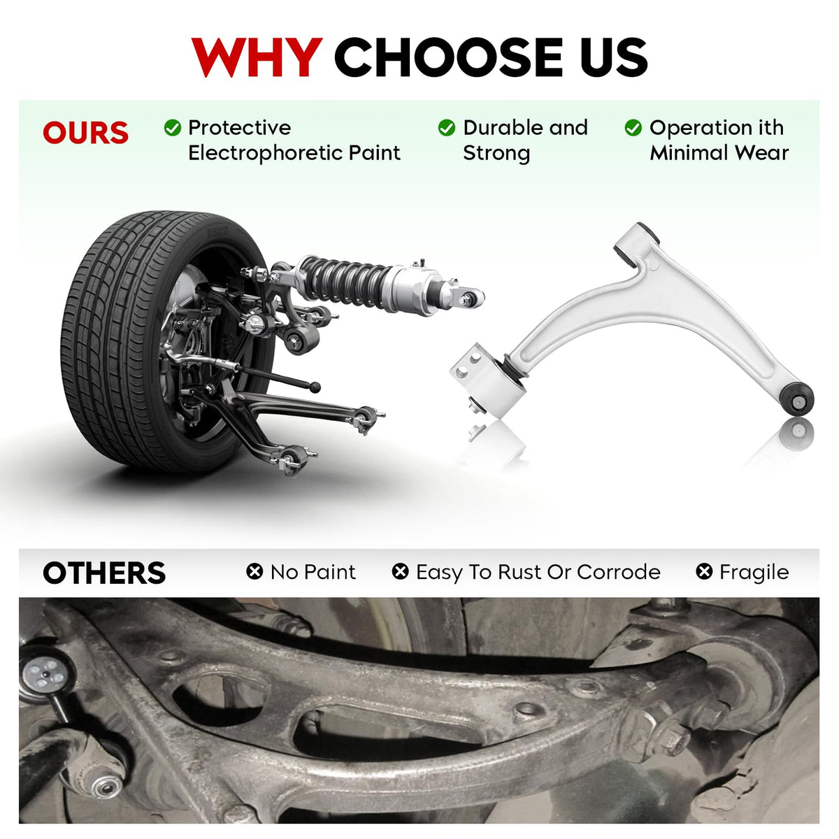 TadaMark outer and inner tie rod assembly laydown demonstrating precise fitment advantage