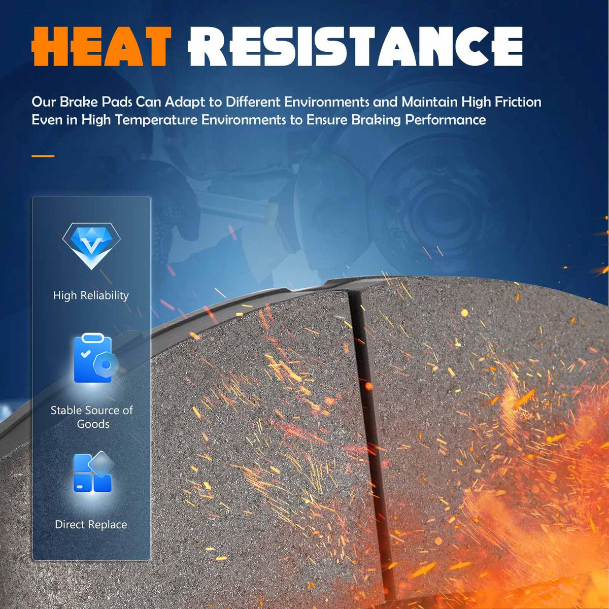 TadaMark pad friction surface close-up showing texture and improved heat control