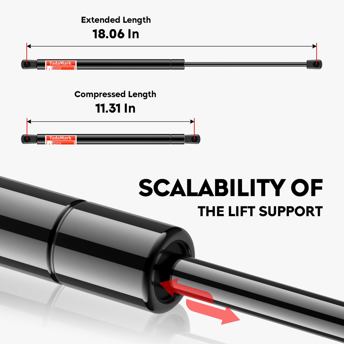 TadaMark rear window struts close-up displaying build quality and durability