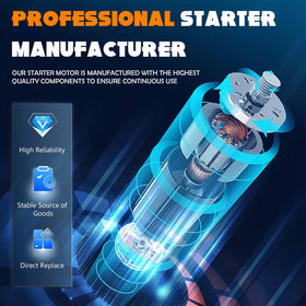 TadaMark starter label and specs image showing model numbers and voltage