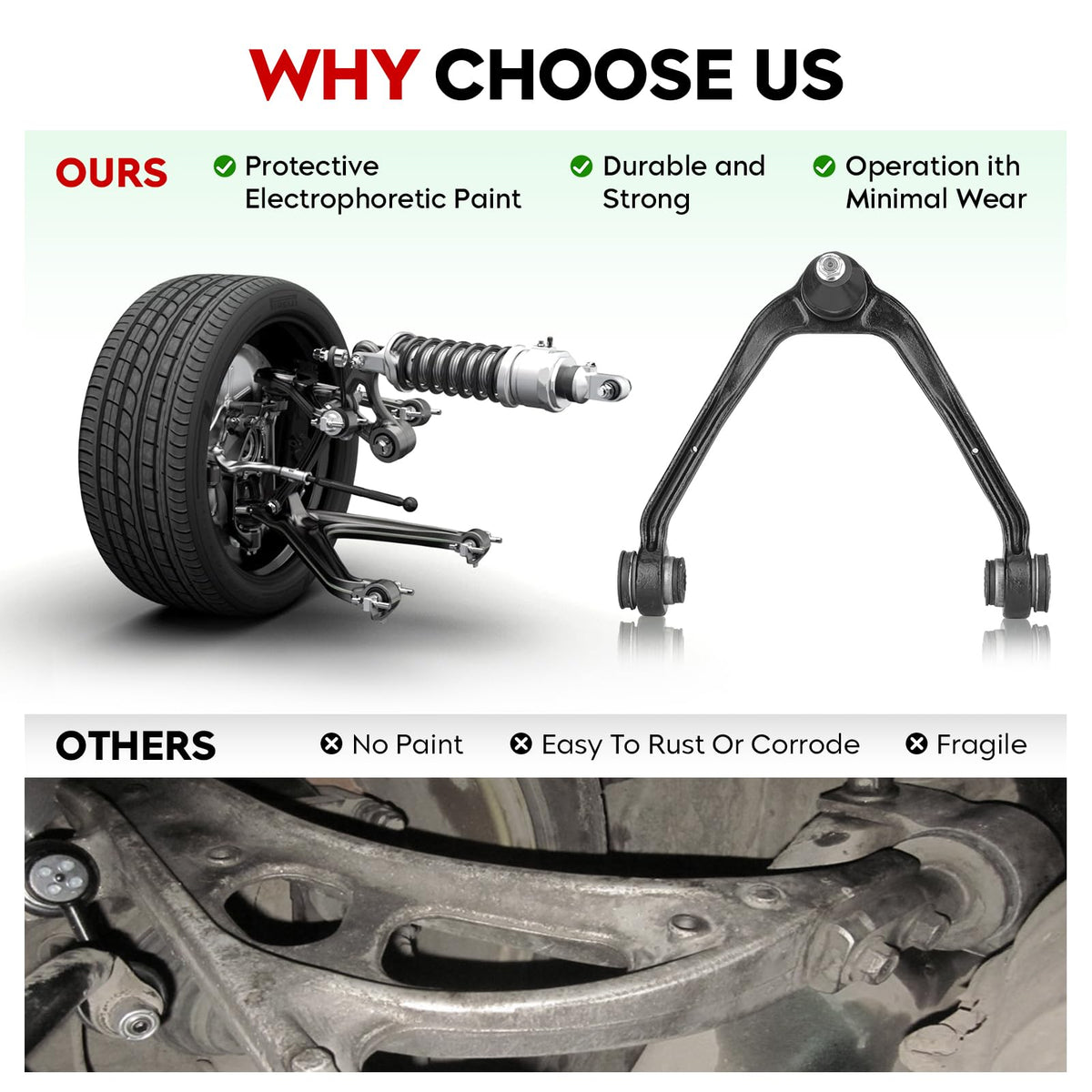 TadaMark tie rod and sway link layout illustrating included parts for full repair
