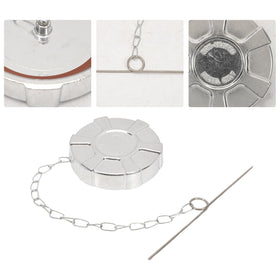 Taesayl packaging with cap, gasket and chain highlighting included parts