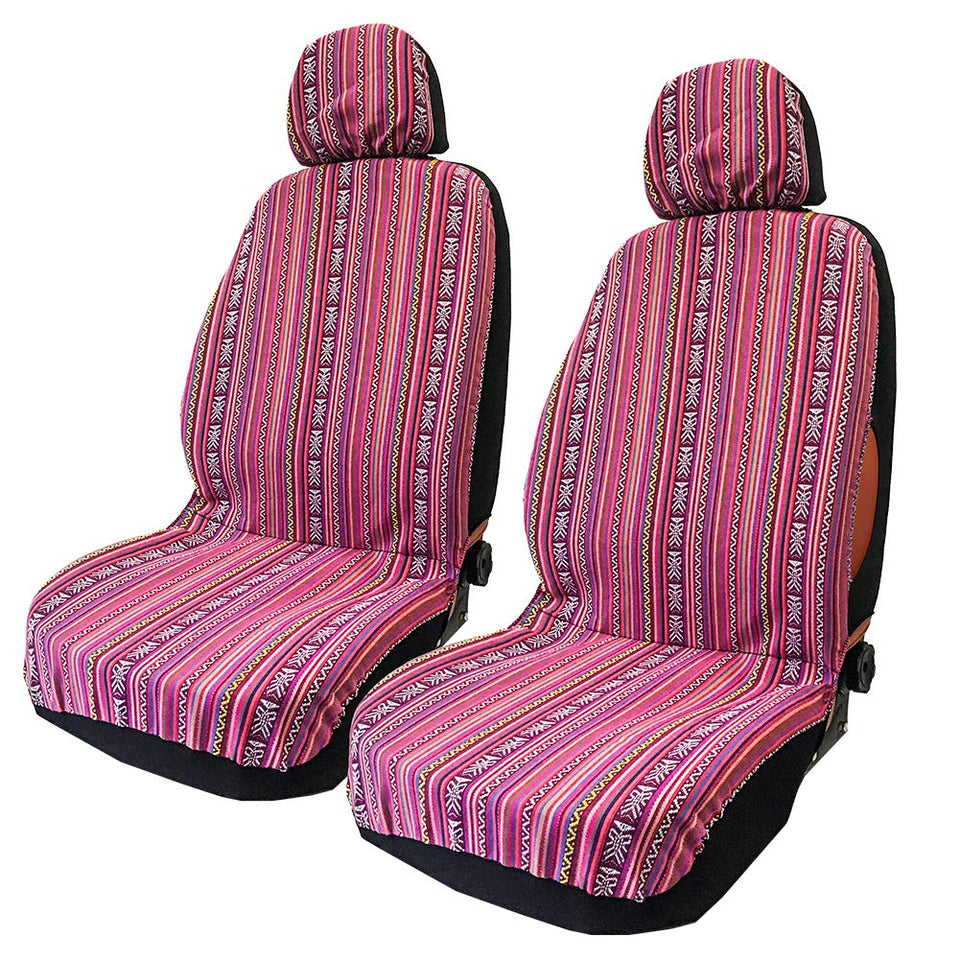 TAGMORE front seat cover full view showing colorful boho protection