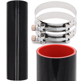 Taigoehua front view of 3-inch silicone coupler showing profile and clamps, durable connection