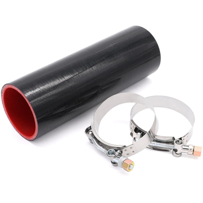 Taigoehua front view of 2.5" silicone coupler showing product and clamps benefit durability