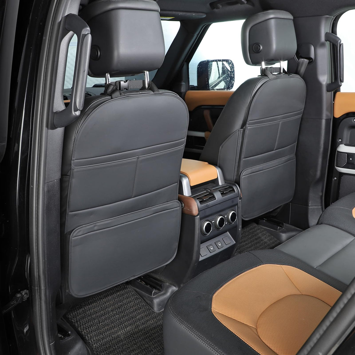 TAIKOO lifestyle shot with family in car showing organized backseat storage