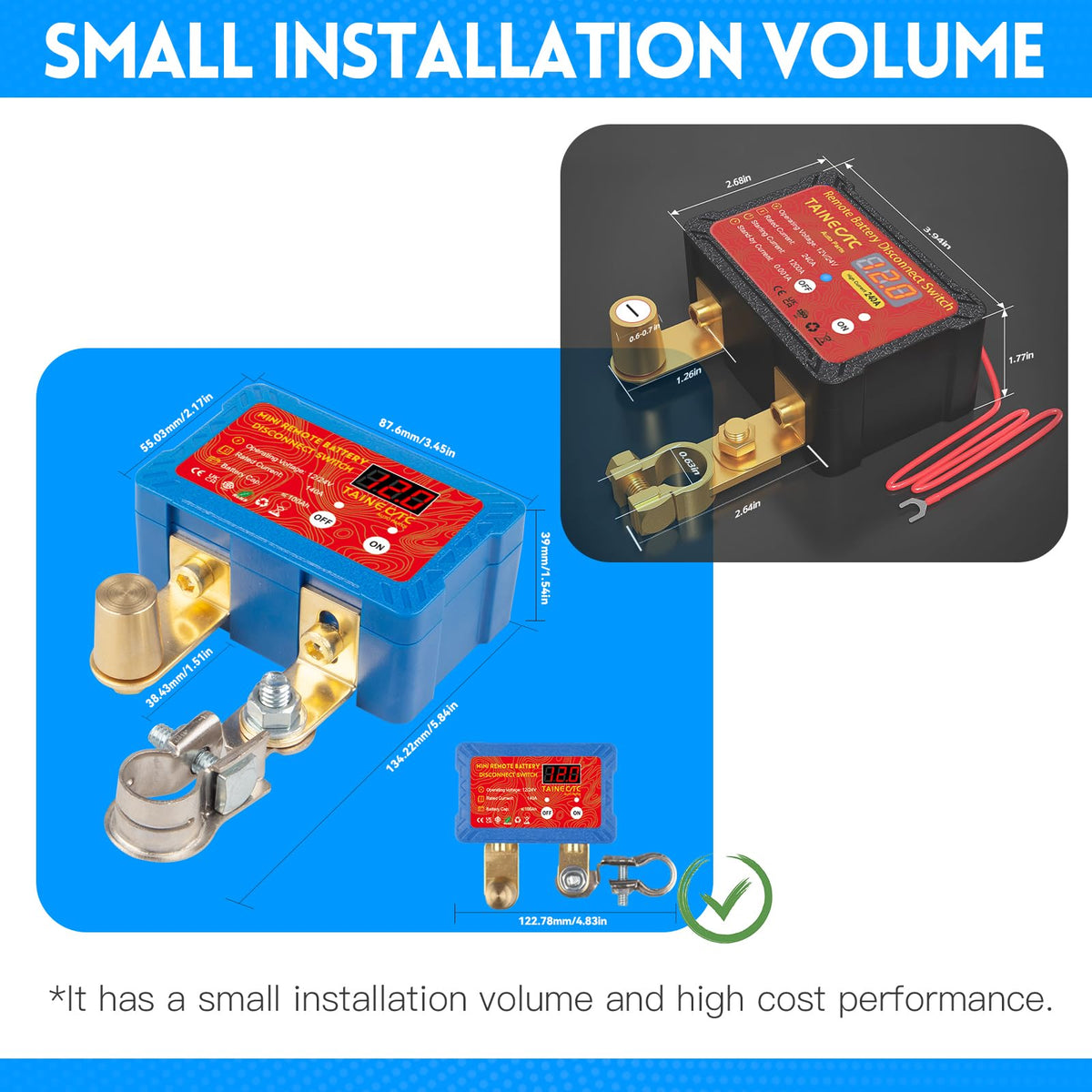 TAINECTC installed under hood illustrating compact footprint and space-saving benefit