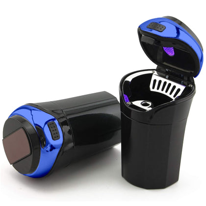 TAKAVU front view ashtray showing blue accent and compact design benefit visibility
