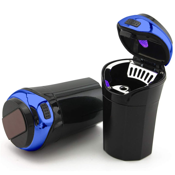 TAKAVU front view ashtray showing blue accent and compact design benefit visibility