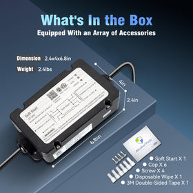 TaleBoy soft start held in hand for size comparison showing compact form-factor advantage
