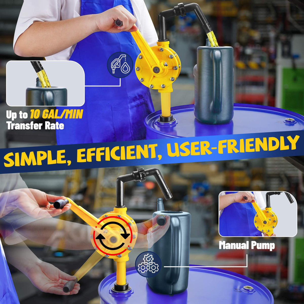 TALFIT handle detail highlighting ergonomic grip for easier manual pumping