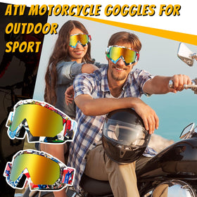 Tallew rider wearing goggles on ATV illustrating protection in action