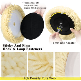 Tallew close-up of dense wool fibers showing texture for aggressive cutting and efficient polishing