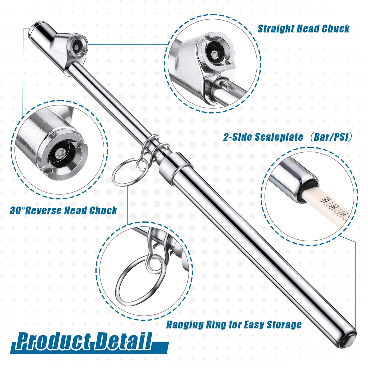 Tallew close-up of dual head chucks for inner and outer valve access benefit