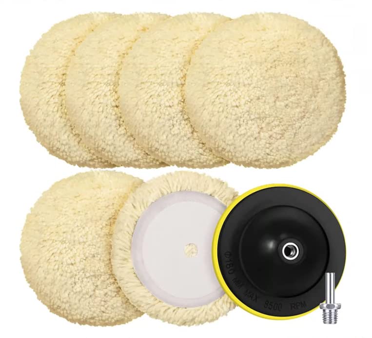 Tallew front packaging showing 8-inch wool pads kit and included accessories benefits fast cutting