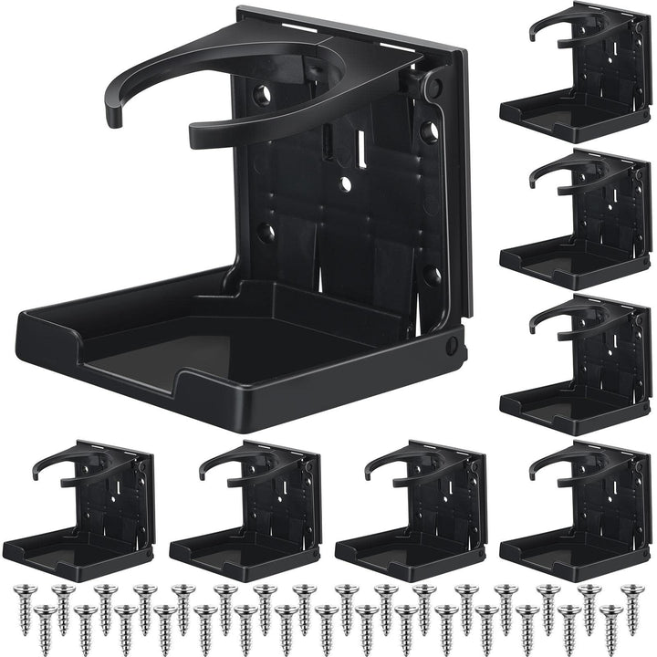 Tallew front pack view showing eight black foldable holders and neat layout benefit: ready installation