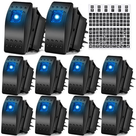 Tallew front view of ten switches showing uniform appearance and easy panel grouping