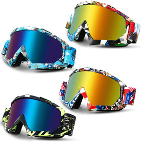 Tallew front view of goggles pack showing product and value