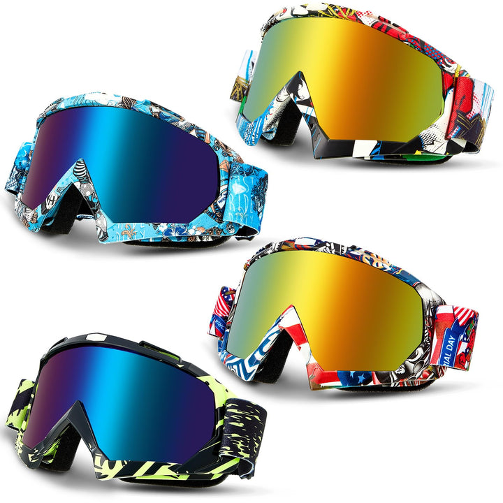 Tallew front view of goggles pack showing product and value