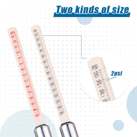 Tallew gauge attached to a car valve stem demonstrating easy reach and cleanliness benefit