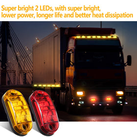 Tallew installed amber and red markers on trailer demonstrating visible running light