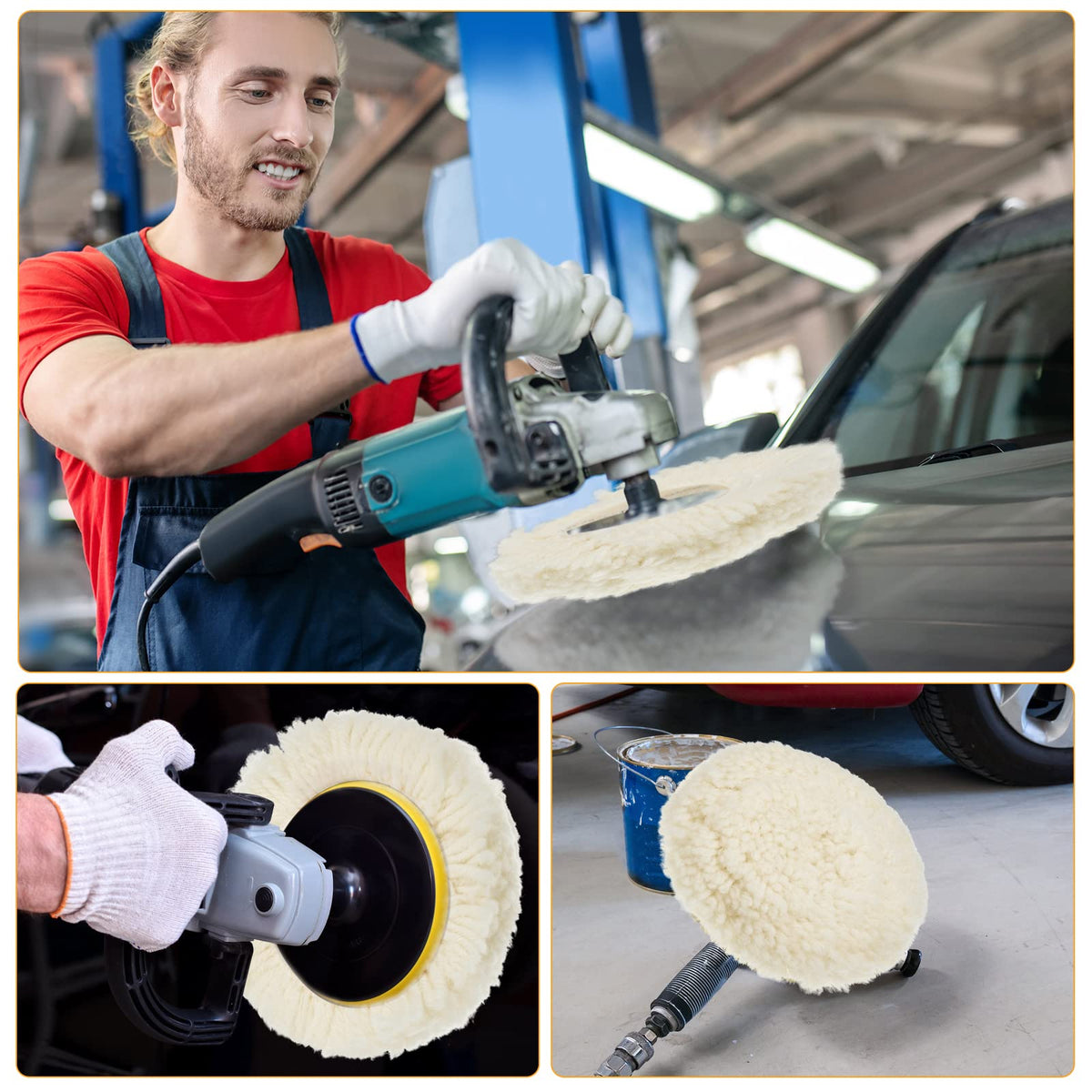 Tallew lifestyle scene polishing car bumper showing kit usefulness