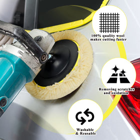 Tallew pad mounted on polisher in use removing oxidation for faster surface correction