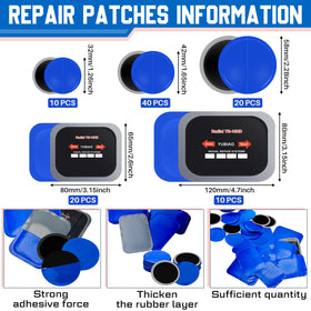 Tallew patches arranged by size for quick selection and convenience